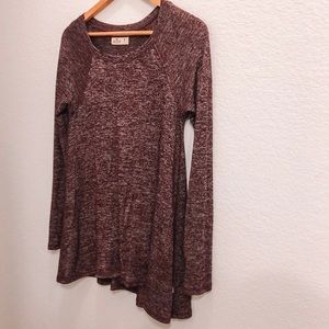 Burgundy Long-Sleeve Flowy Top